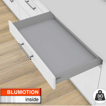 Blum Antaro Light Grey Shallow Drawers