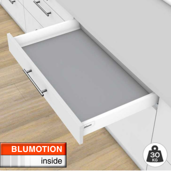 Blum Antaro Silk White Shallow Drawers
